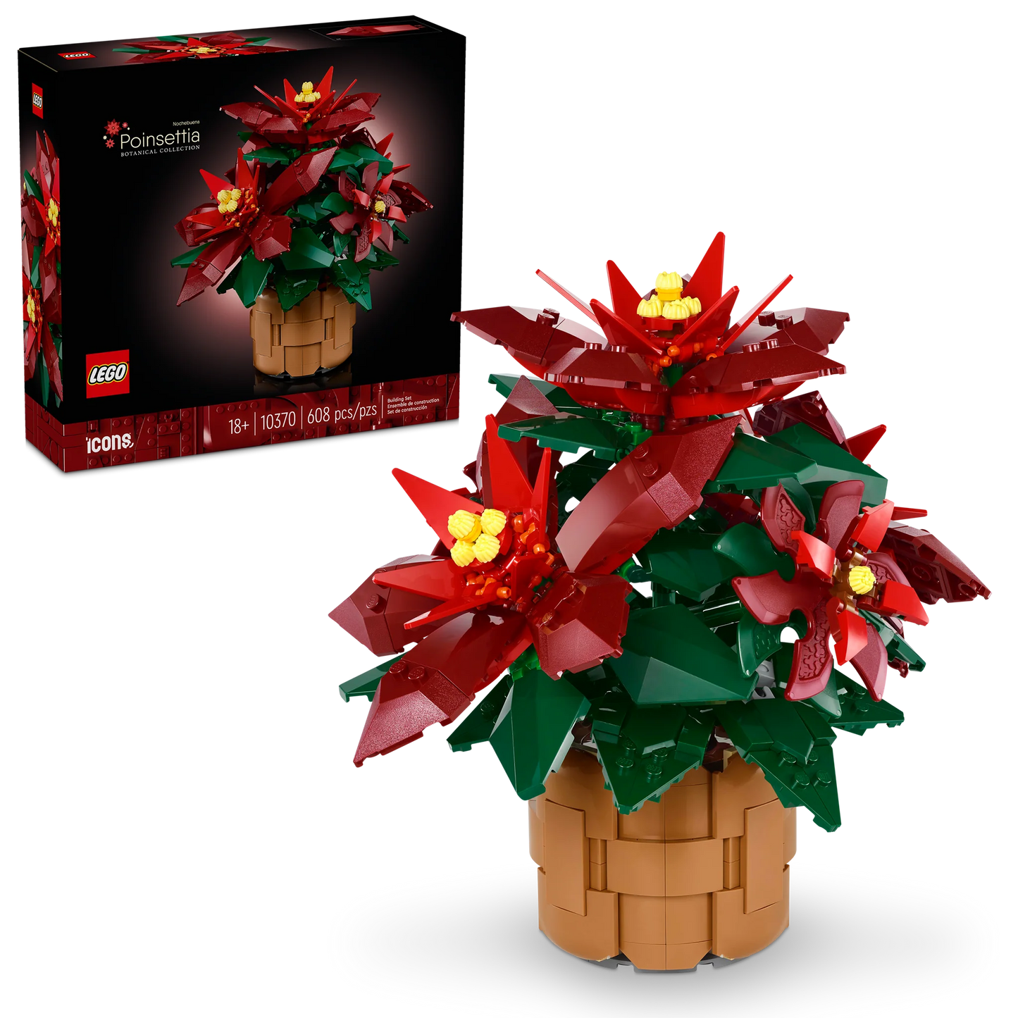 10370 Icons Poinsettia Plant Decor Building Set