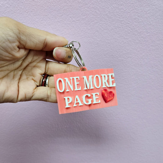 One More Page Keychain